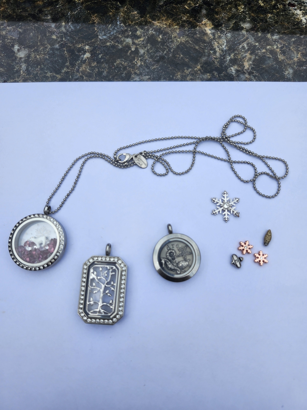 Origami Owl Silver Lockets Tree Of Life Necklace with Interchangeable Charms